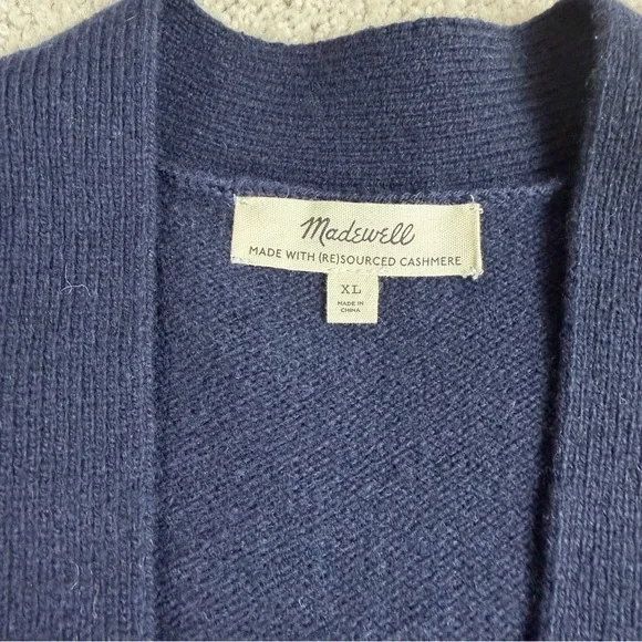 Madewell (Re)sourced Cashmere Oversized Cardigan Sweater Midnight Blue Size XL - Picture 2 of 14